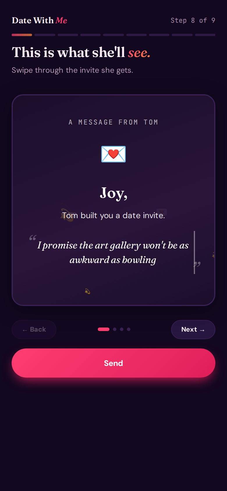 She opens the invite